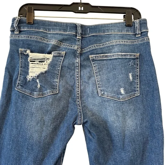 DL1961 Stevie Mid Rise Silm Boyfriend Cuffed Jeans in Rebel, Sz 27 - Picture 8 of 14